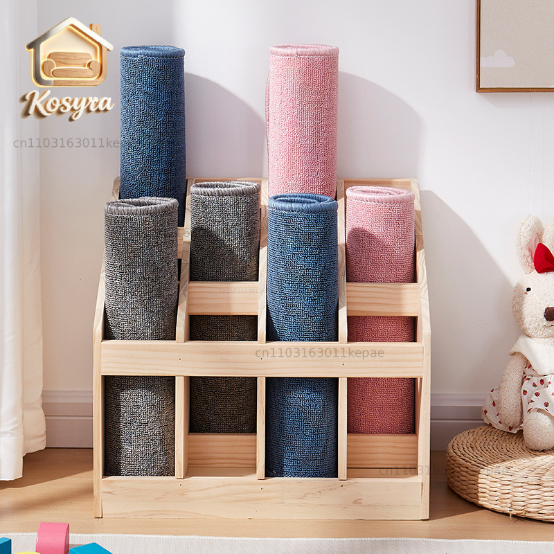 Yoga Fitness Rooms - Solid Wood Floor Storage Rack Gym