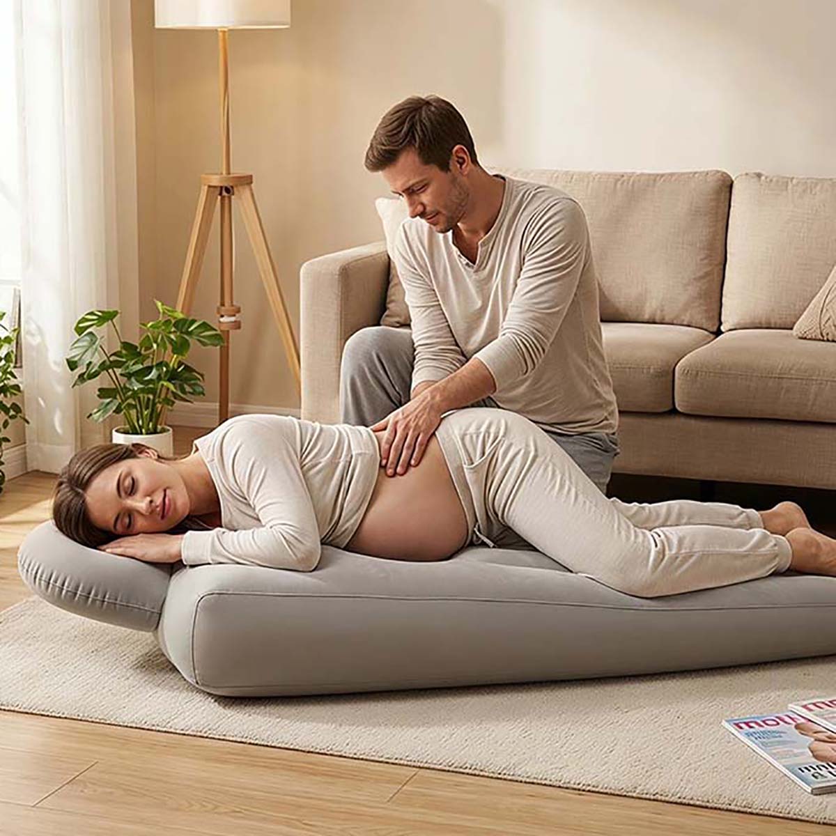Yoga And Fitness Mat - Inflatable Pregnancy Pillow Yoga Mat For