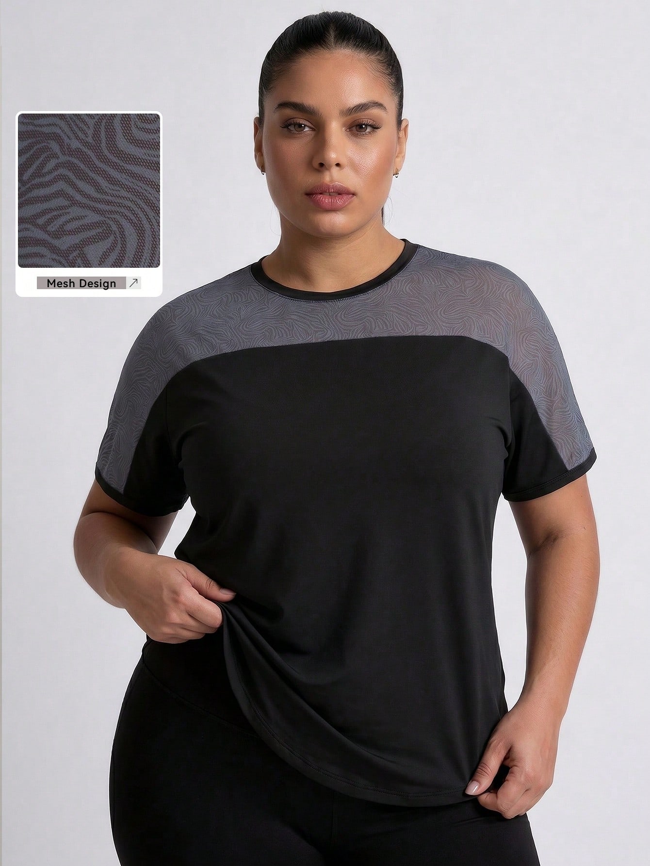 Plus Size Women T-Shirt Short  - Yoga Blocks ulasan dan harga