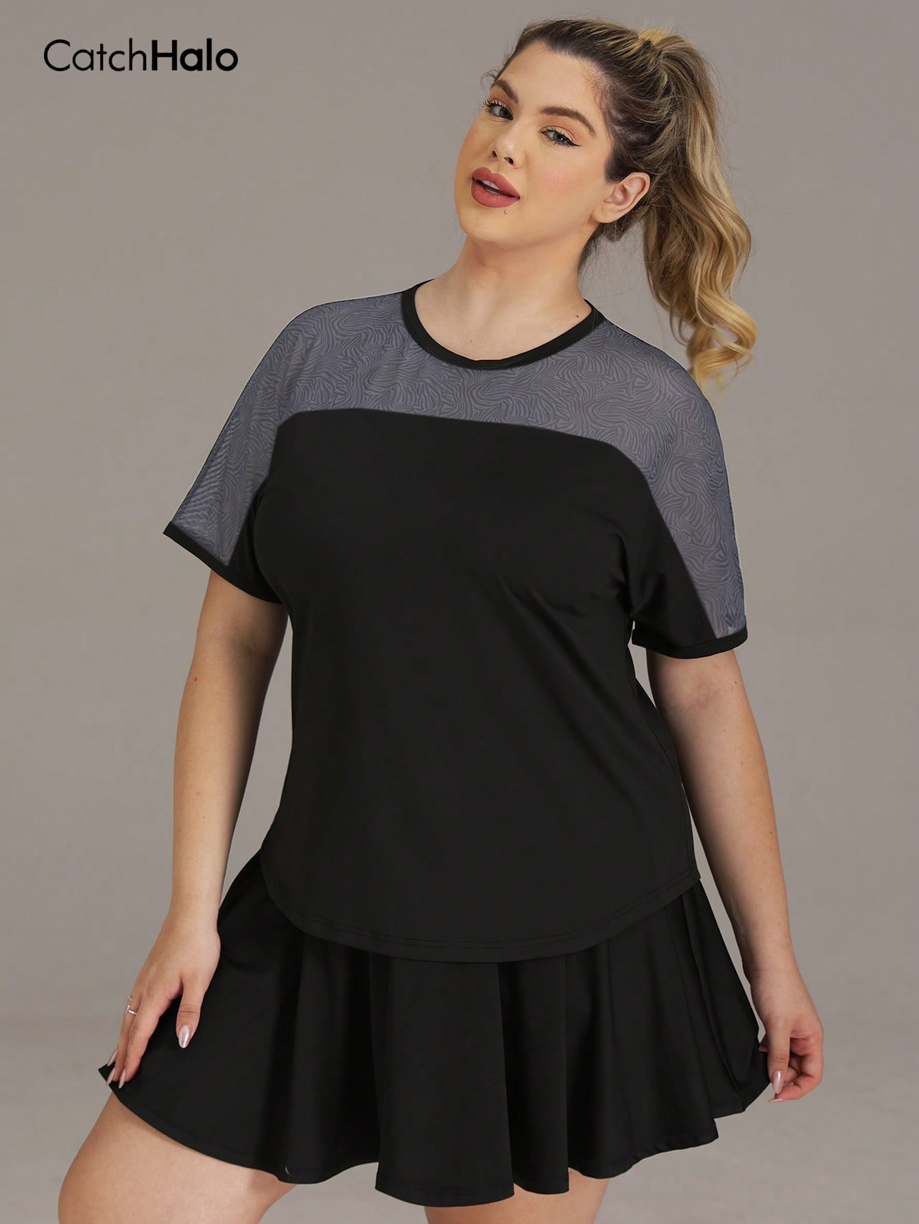 Plus Size Women T-Shirt Short  - Yoga Blocks ulasan dan harga