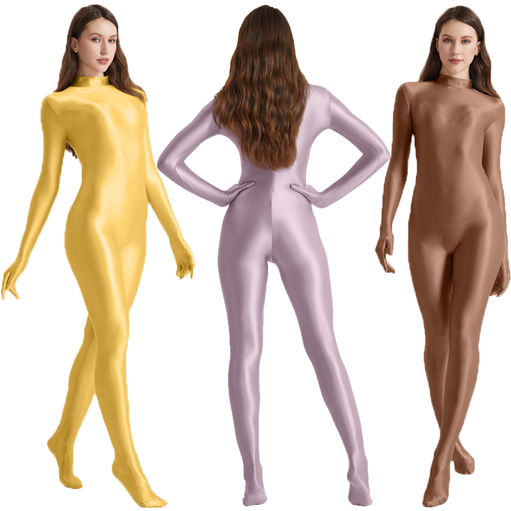 Women Oil Stretch High Neck Bo - Yoga Overall Fitness ulasan dan harga