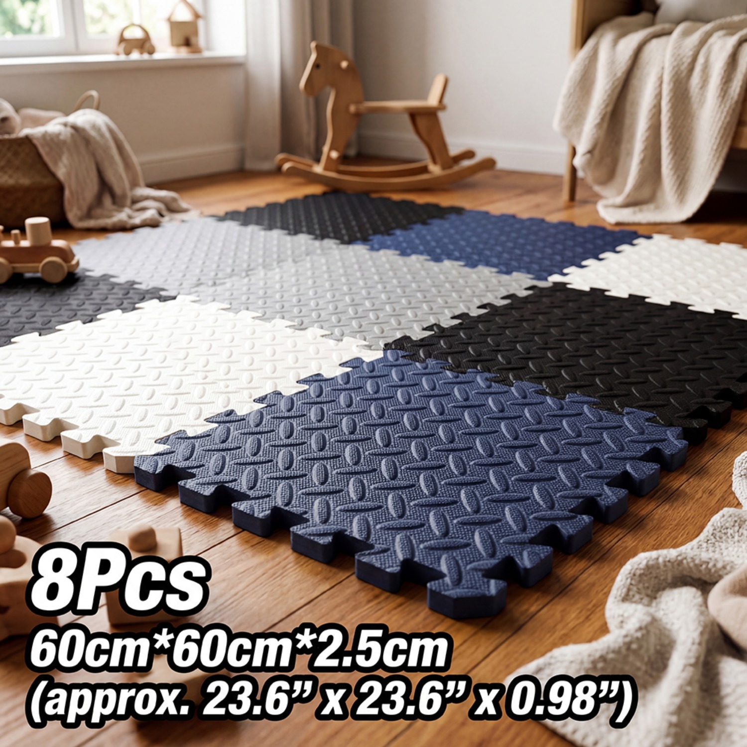 8Pcs 60x60cm EVA Foam Mat Livi - Yoga Fitness Machine ulasan dan harga