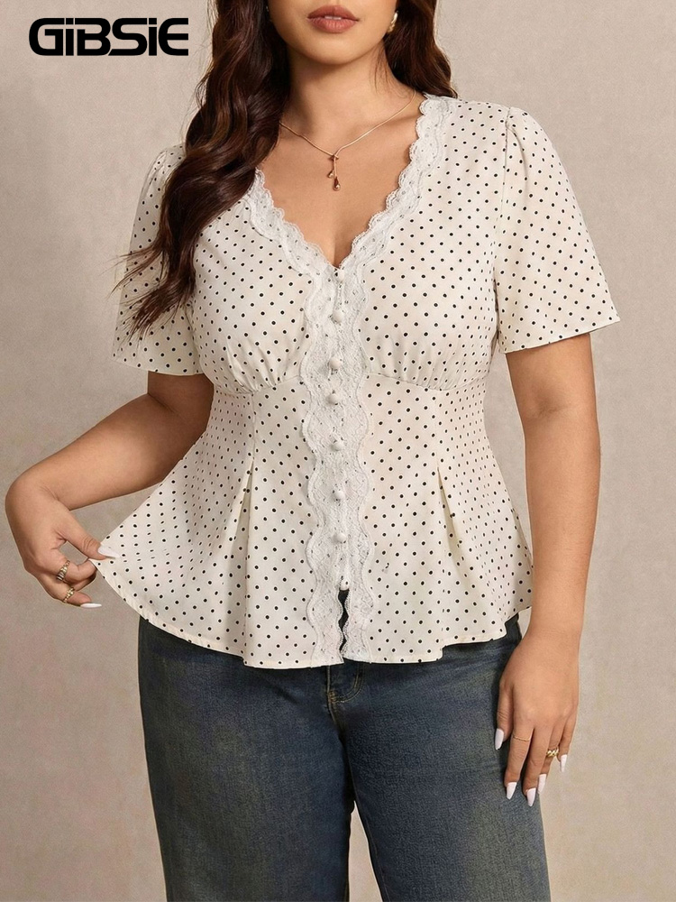GIBSIE Plus Size Polka Dot Con - Waist Trainer Women ulasan dan harga