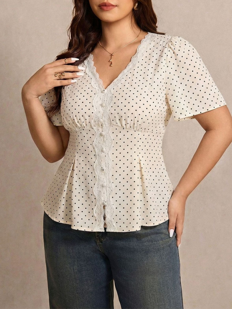 GIBSIE Plus Size Polka Dot Con - Waist Trainer Women ulasan dan harga