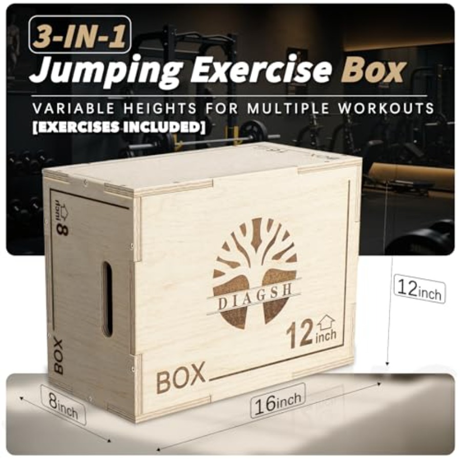 Plyo Box - 3-in-1 wood plyomet - Plyo Jump Box ulasan dan harga