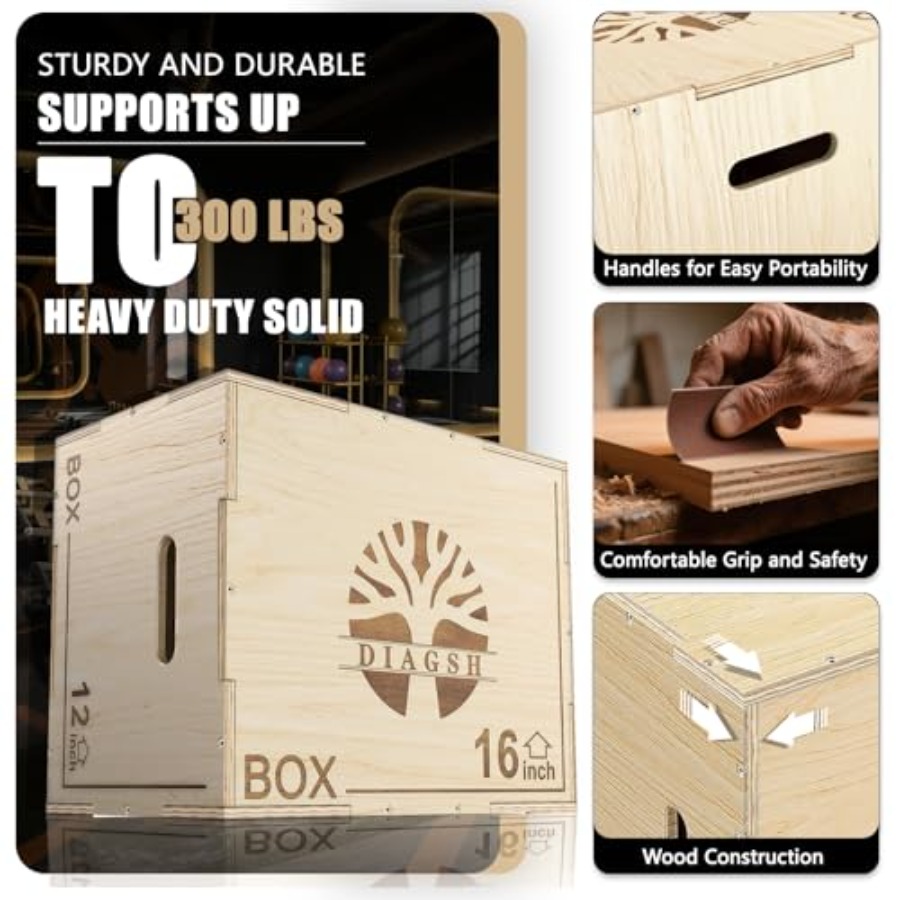 Plyo Box - 3-in-1 wood plyomet - Plyo Jump Box ulasan dan harga
